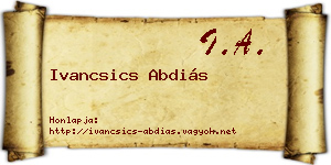 Ivancsics Abdiás névjegykártya